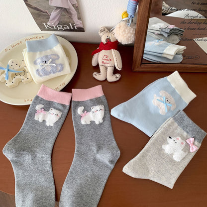 Fluffy Cute Animal Crew Socks