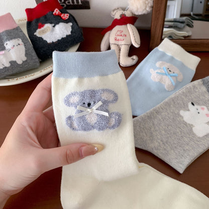 Fluffy Cute Animal Crew Socks