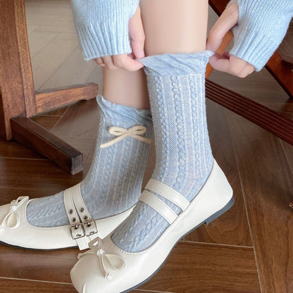 Elegant&Sweet Ruffled Crew Socks