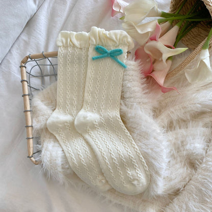 Elegant&Sweet Ruffled Crew Socks