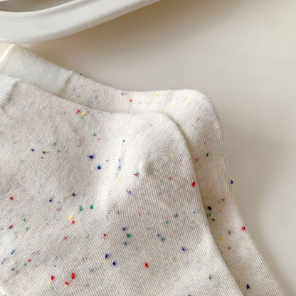Apple Button Speckled Ankle Socks