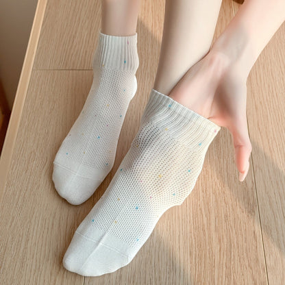 Colorful Speckled Mesh Ankle Socks