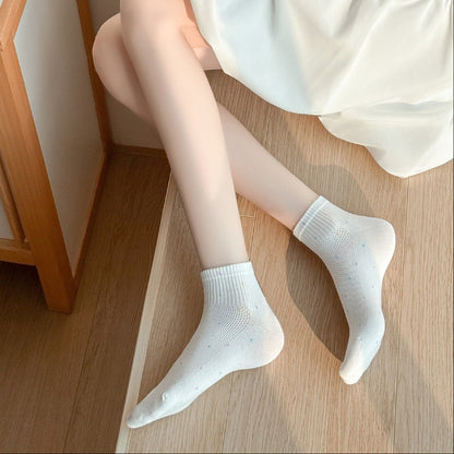 Colorful Speckled Mesh Ankle Socks