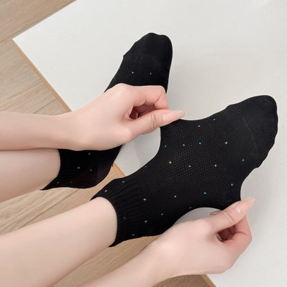 Colorful Speckled Mesh Ankle Socks