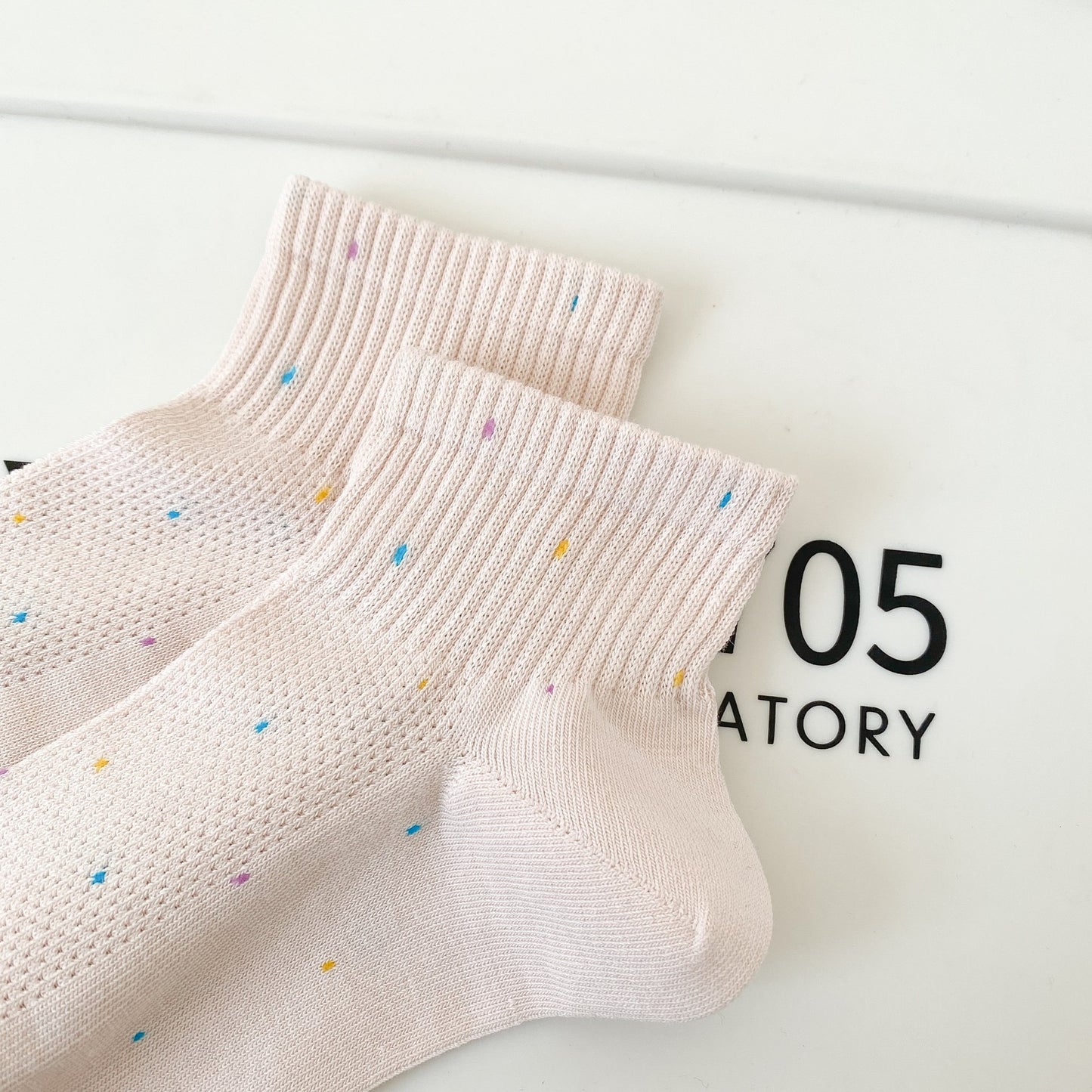 Colorful Speckled Mesh Ankle Socks