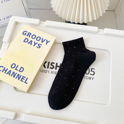 Colorful Speckled Mesh Ankle Socks