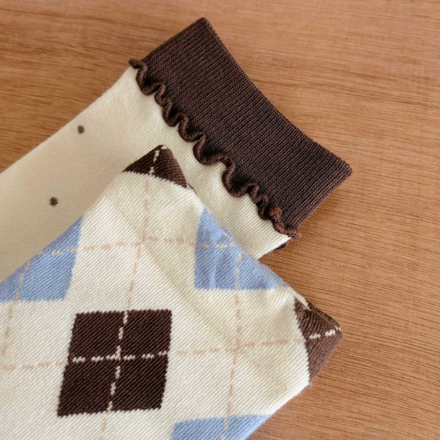 Argyle & Stripe Vintage Crew Socks