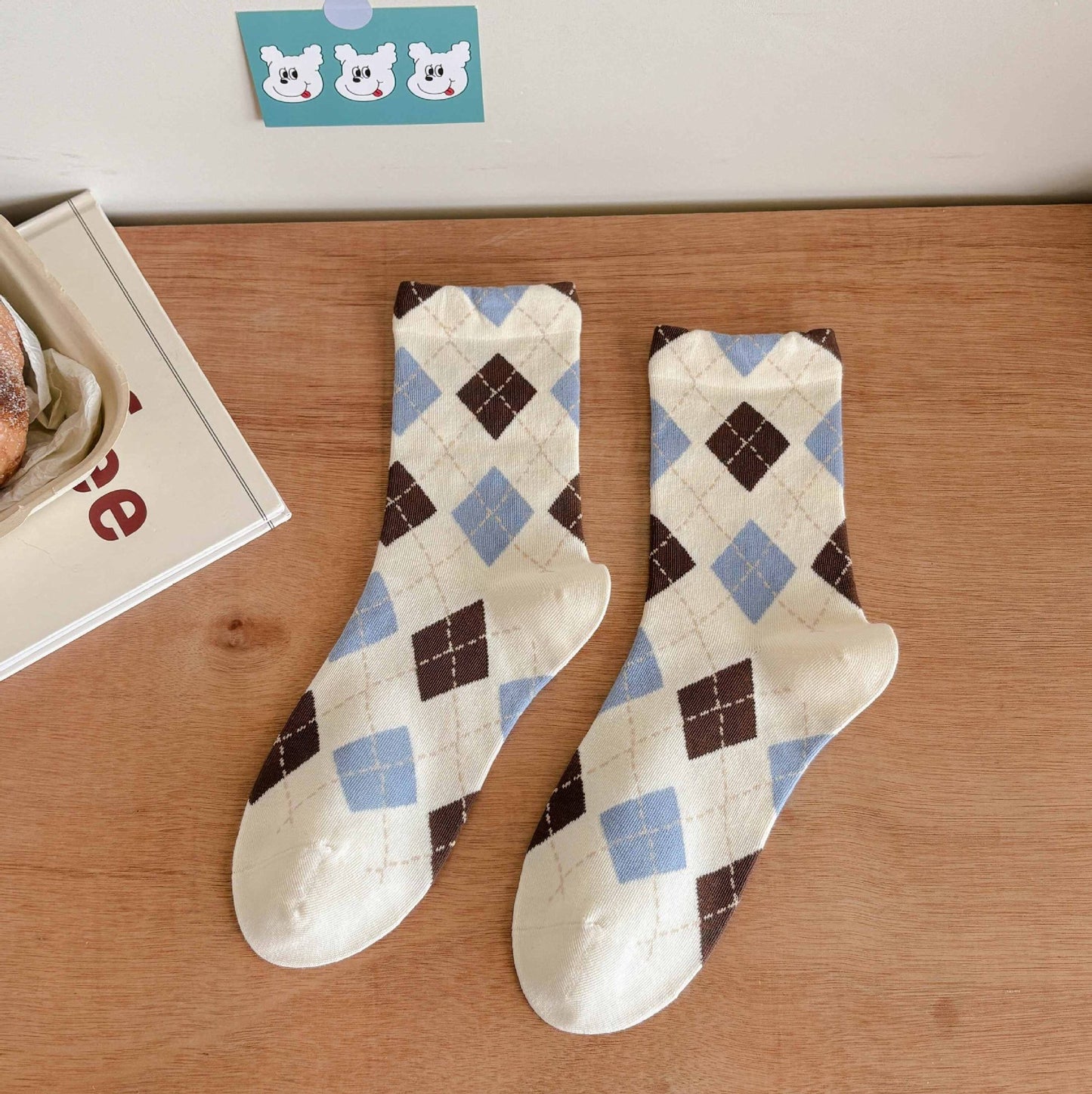 Argyle & Stripe Vintage Crew Socks