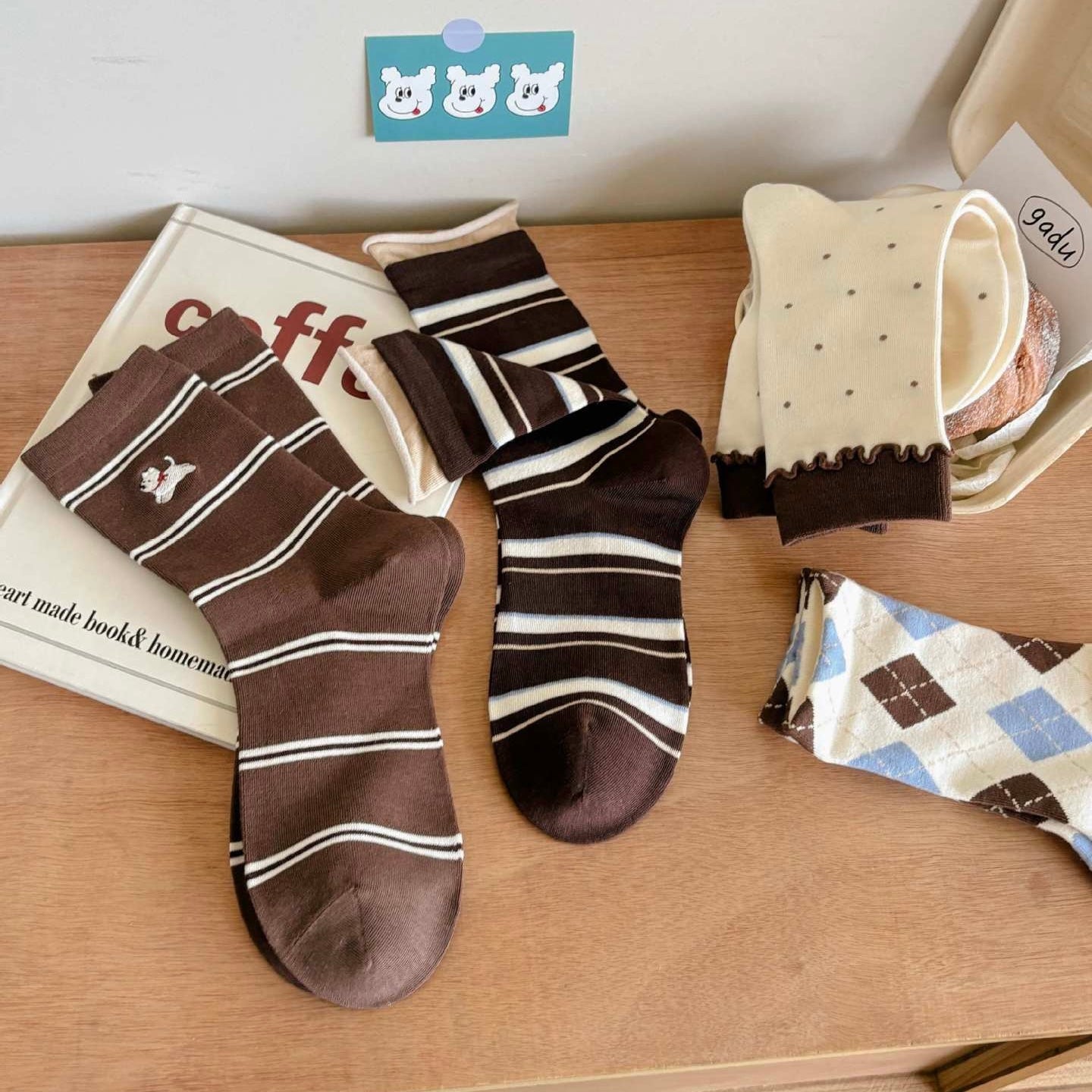 Argyle & Stripe Vintage Crew Socks