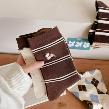 Argyle & Stripe Vintage Crew Socks