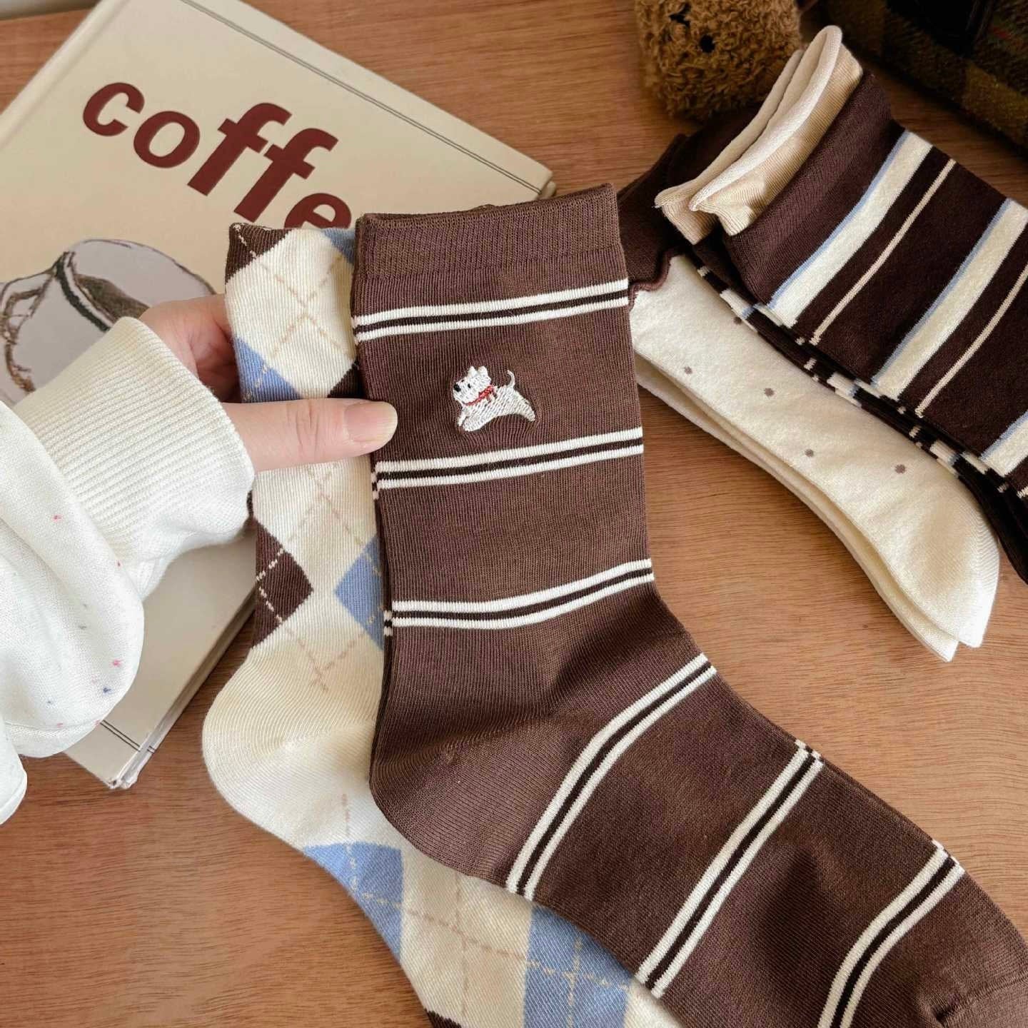 Argyle & Stripe Vintage Crew Socks