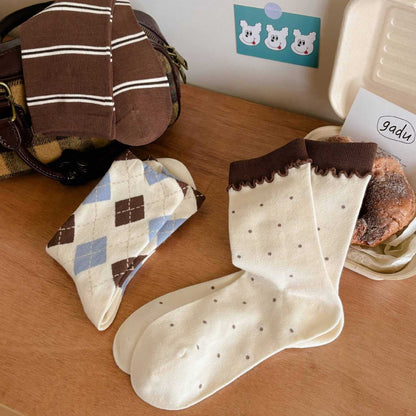 Argyle & Stripe Vintage Crew Socks