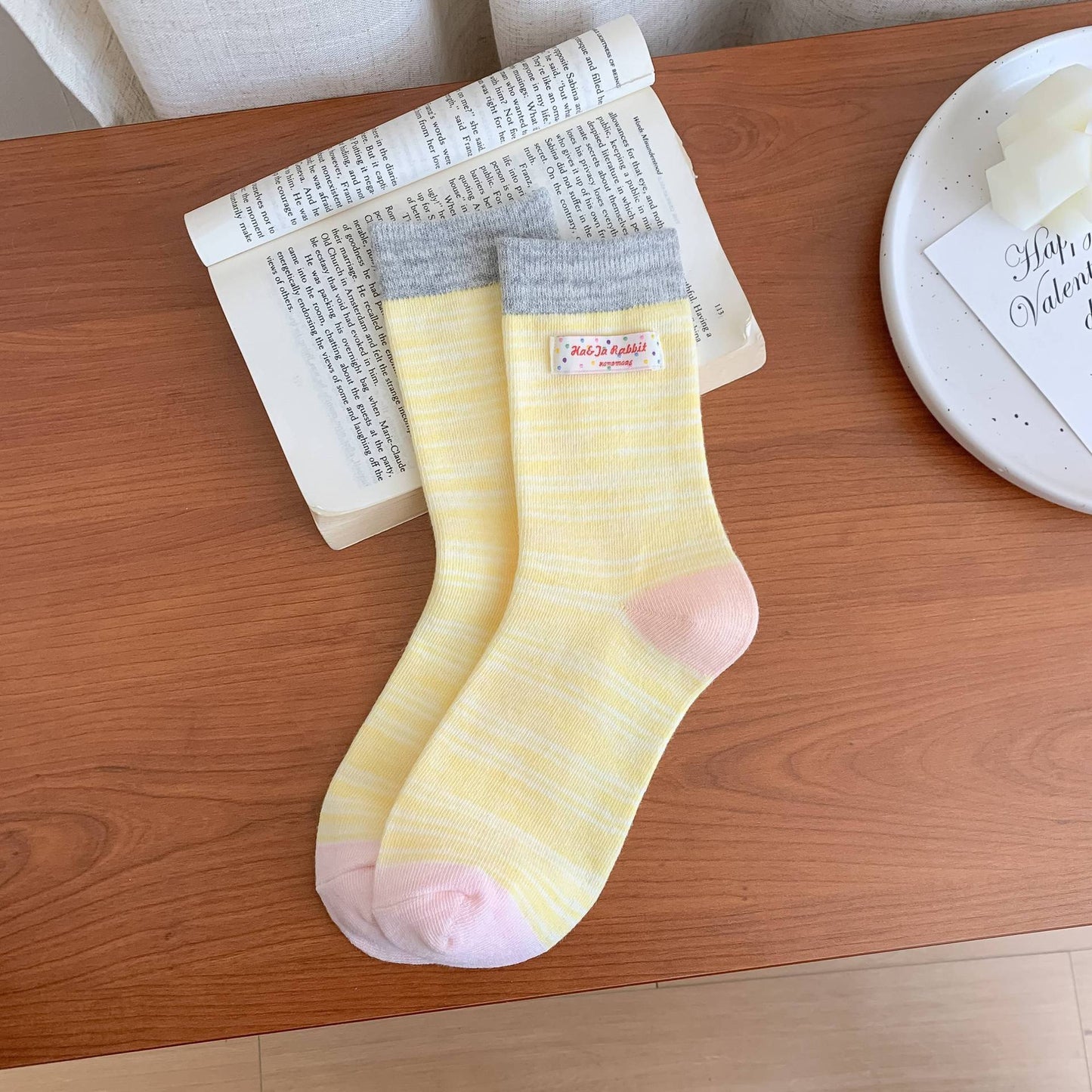 Colorful Spring Striped Crew Socks