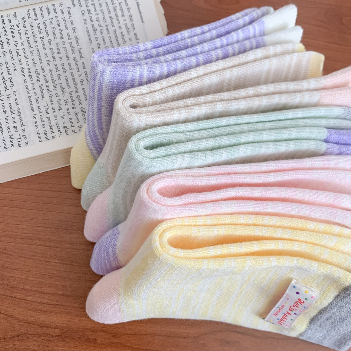 Colorful Spring Striped Crew Socks