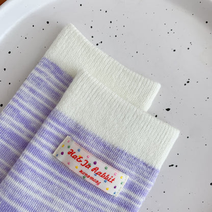 Colorful Spring Striped Crew Socks