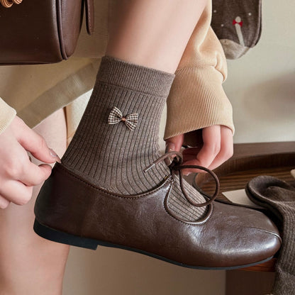 Elegant Coffee Tone Crew Socks