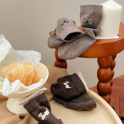 Elegant Coffee Tone Crew Socks