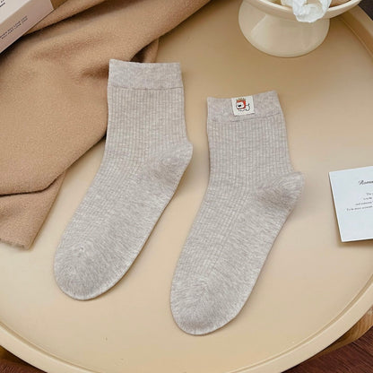 Elegant Coffee Tone Crew Socks
