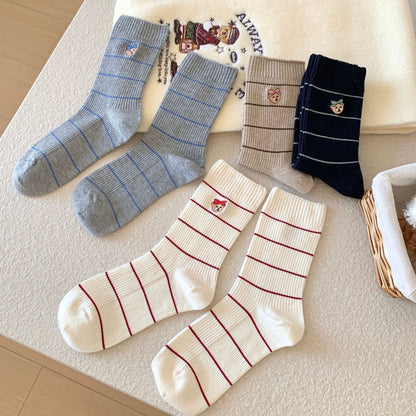 Bear&Bow Striped Crew Socks