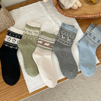 Nordic Polar Animal Crew Socks