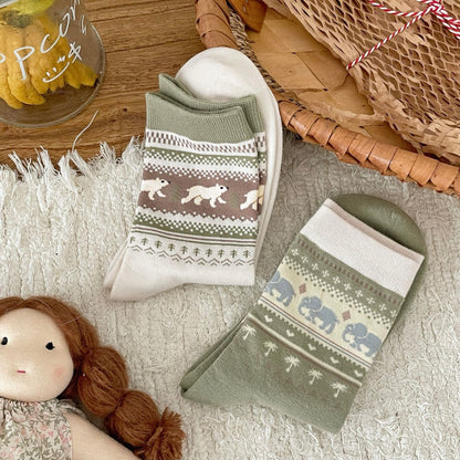 Nordic Polar Animal Crew Socks