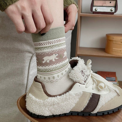 Nordic Polar Animal Crew Socks