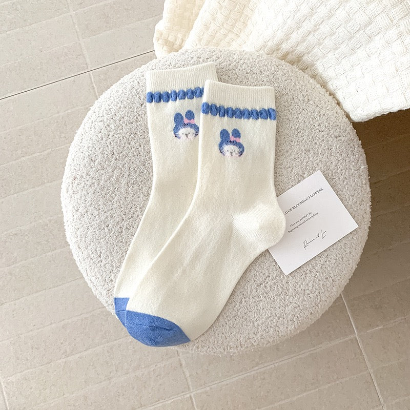 Fairy Tale Bunny Design Crew Socks