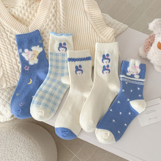 Fairy Tale Bunny Design Crew Socks
