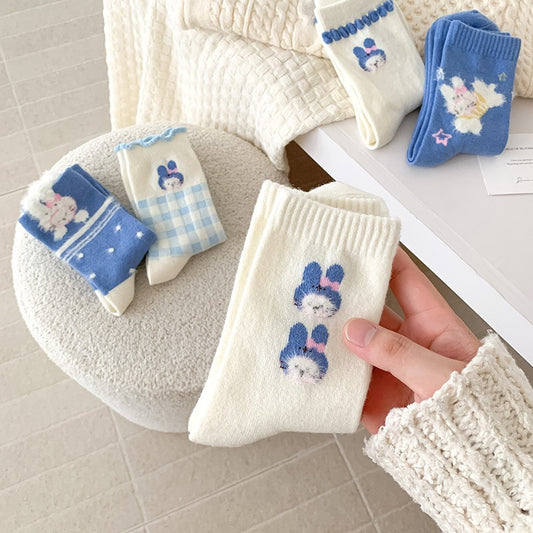 Fairy Tale Bunny Design Crew Socks