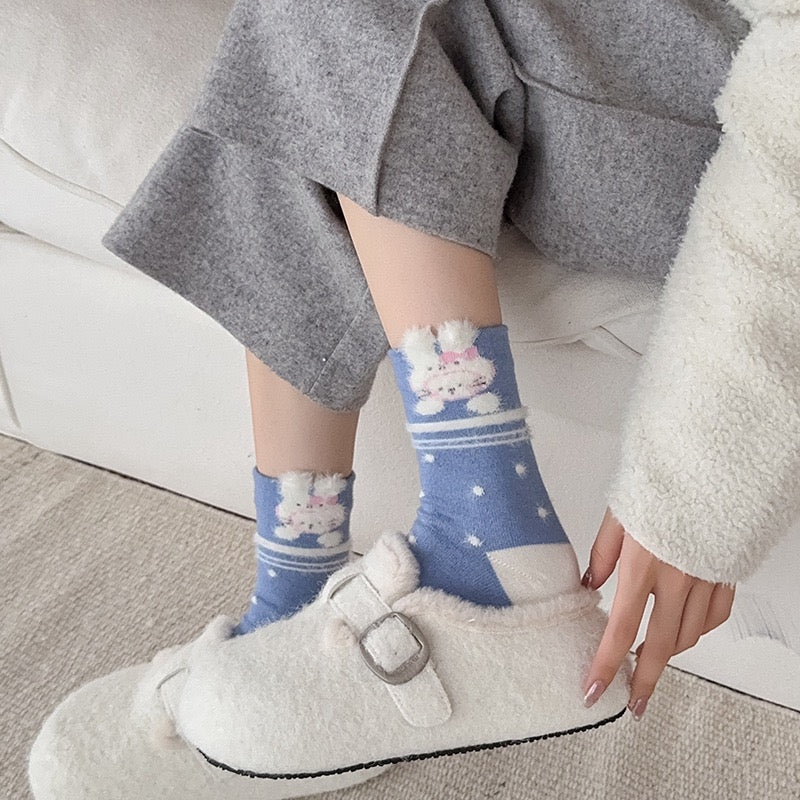 Fairy Tale Bunny Design Crew Socks