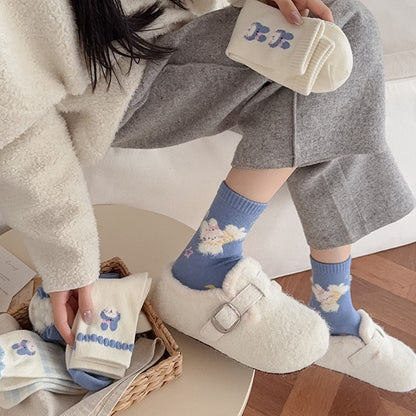 Fairy Tale Bunny Design Crew Socks