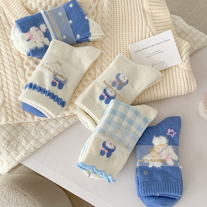 Fairy Tale Bunny Design Crew Socks