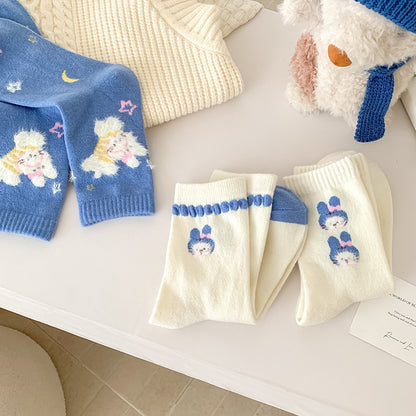 Fairy Tale Bunny Design Crew Socks