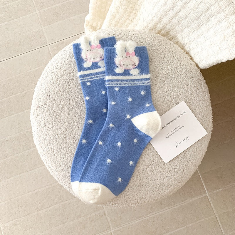 Fairy Tale Bunny Design Crew Socks