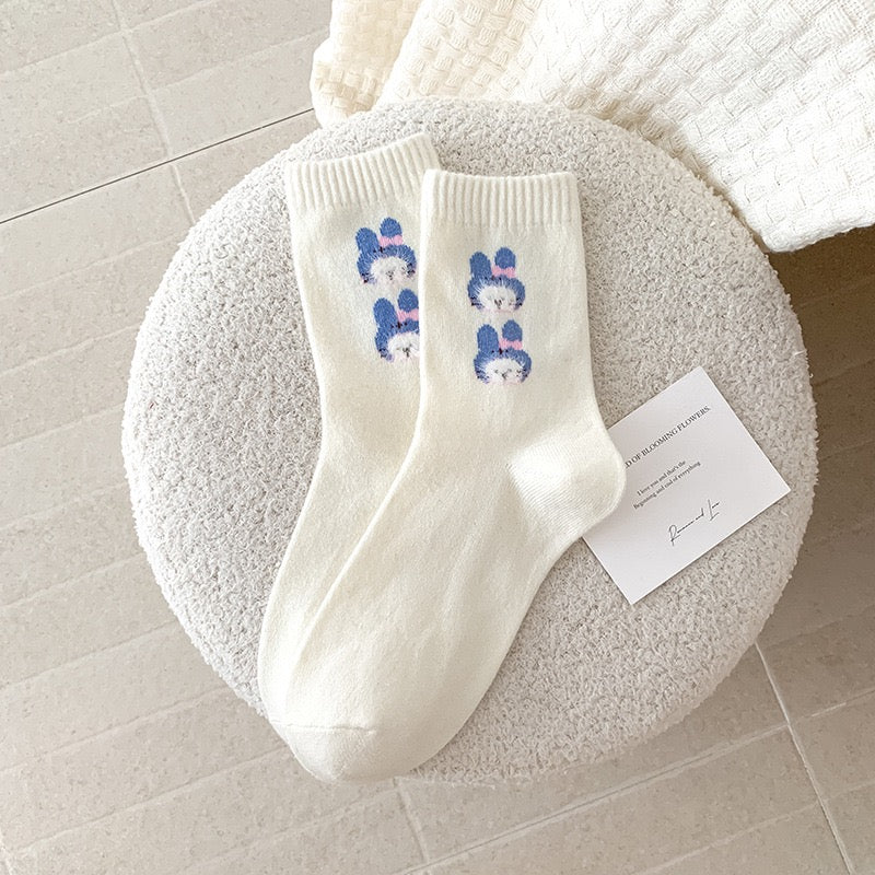 Fairy Tale Bunny Design Crew Socks
