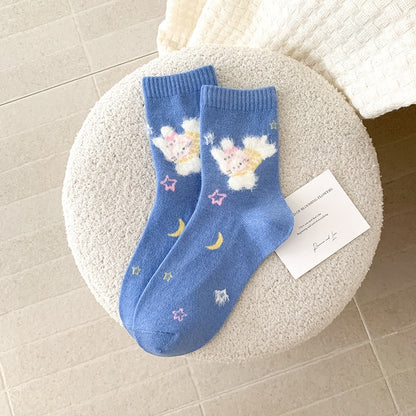 Fairy Tale Bunny Design Crew Socks