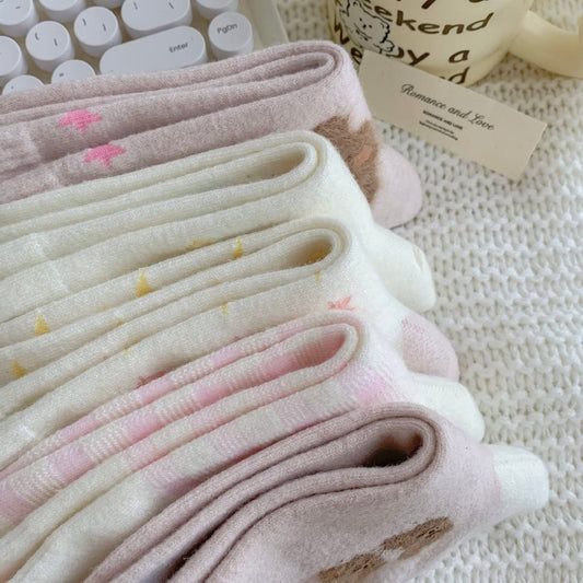 Pastel Pink Series Crew Socks