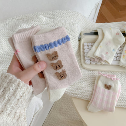 Pastel Pink Series Crew Socks