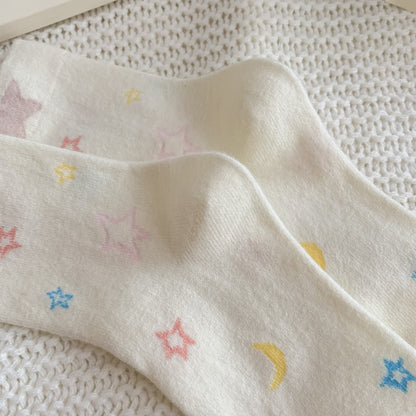 Pastel Pink Series Crew Socks