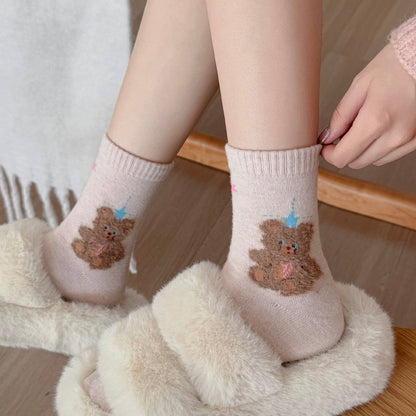 Pastel Pink Series Crew Socks