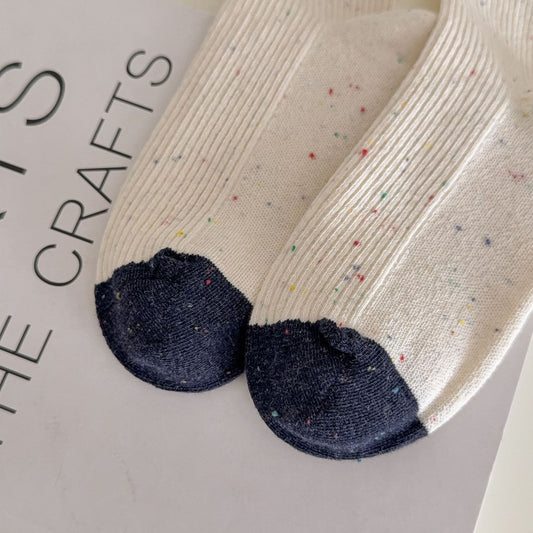 Spring Speckled Bear Embroidery Socks