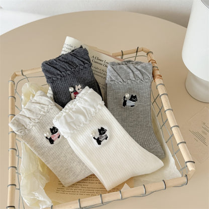 Minimalist Puppy Socks with Pearl Accents