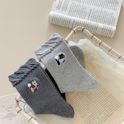 Minimalist Puppy Socks with Pearl Accents