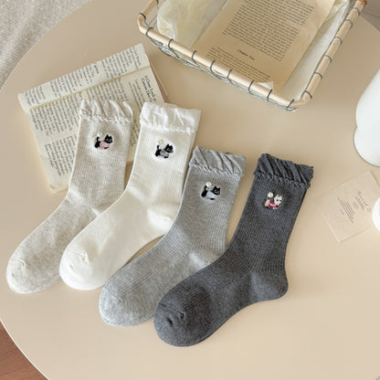 Minimalist Puppy Socks with Pearl Accents