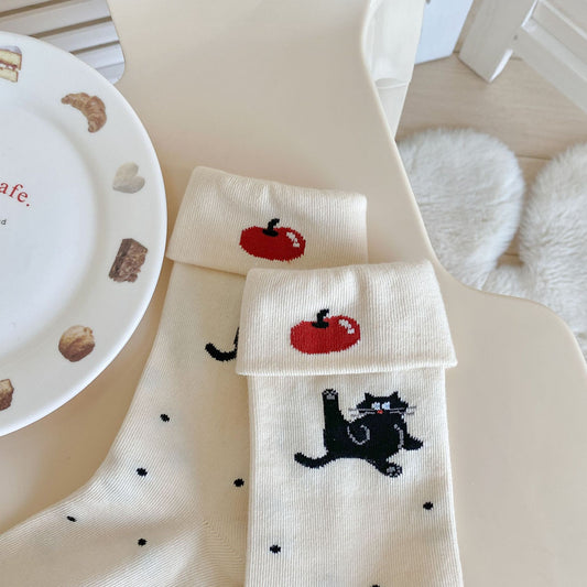 Sweet Double-Layer Ruffled Crew Socks