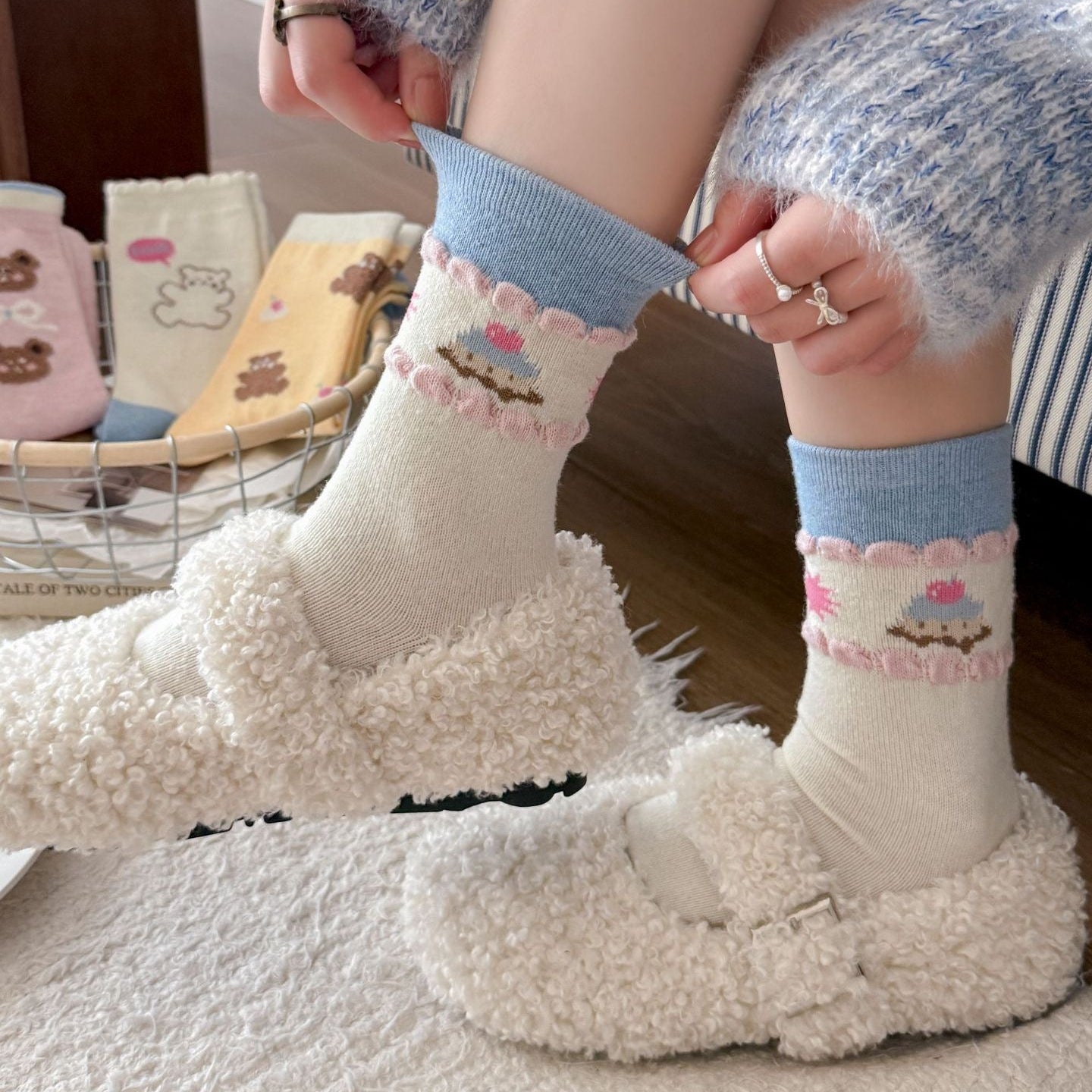 Fairy Tale Bear & Cloud Crew Socks