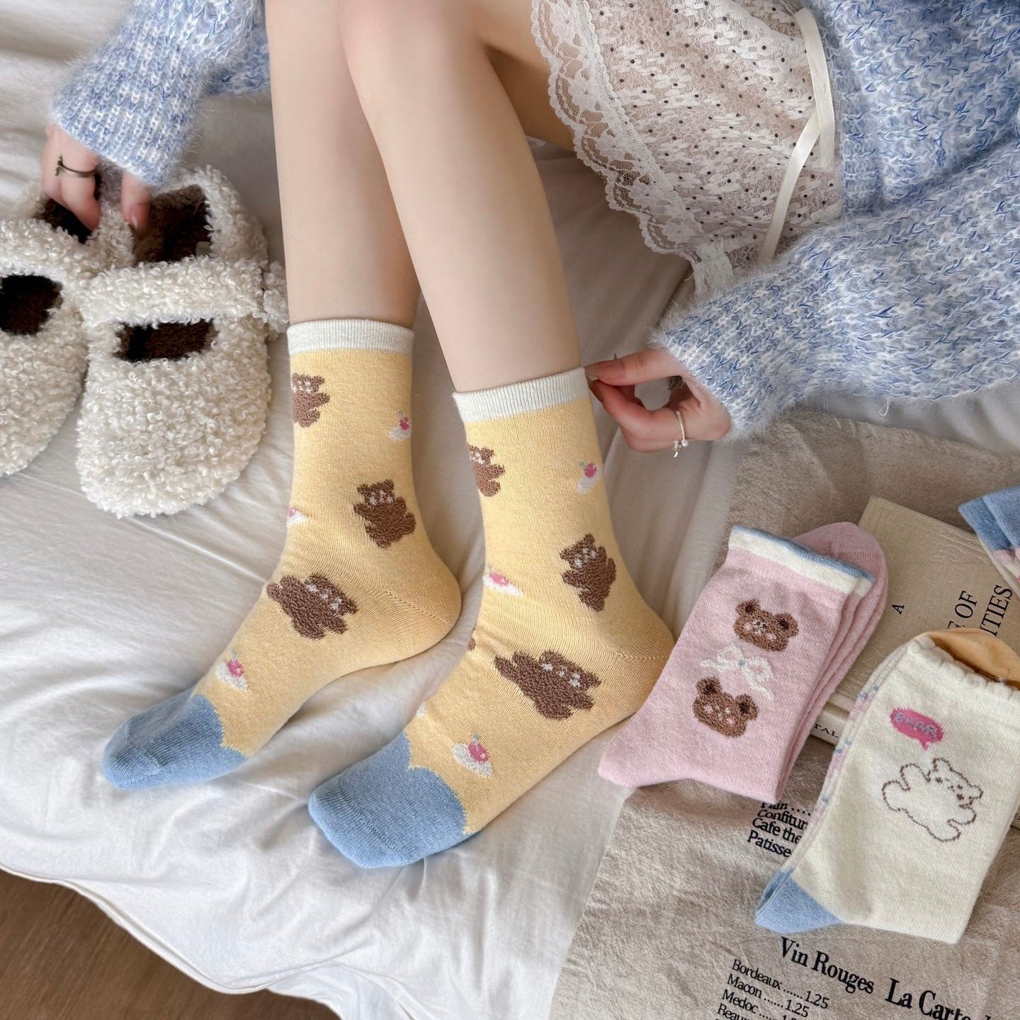 Fairy Tale Bear & Cloud Crew Socks