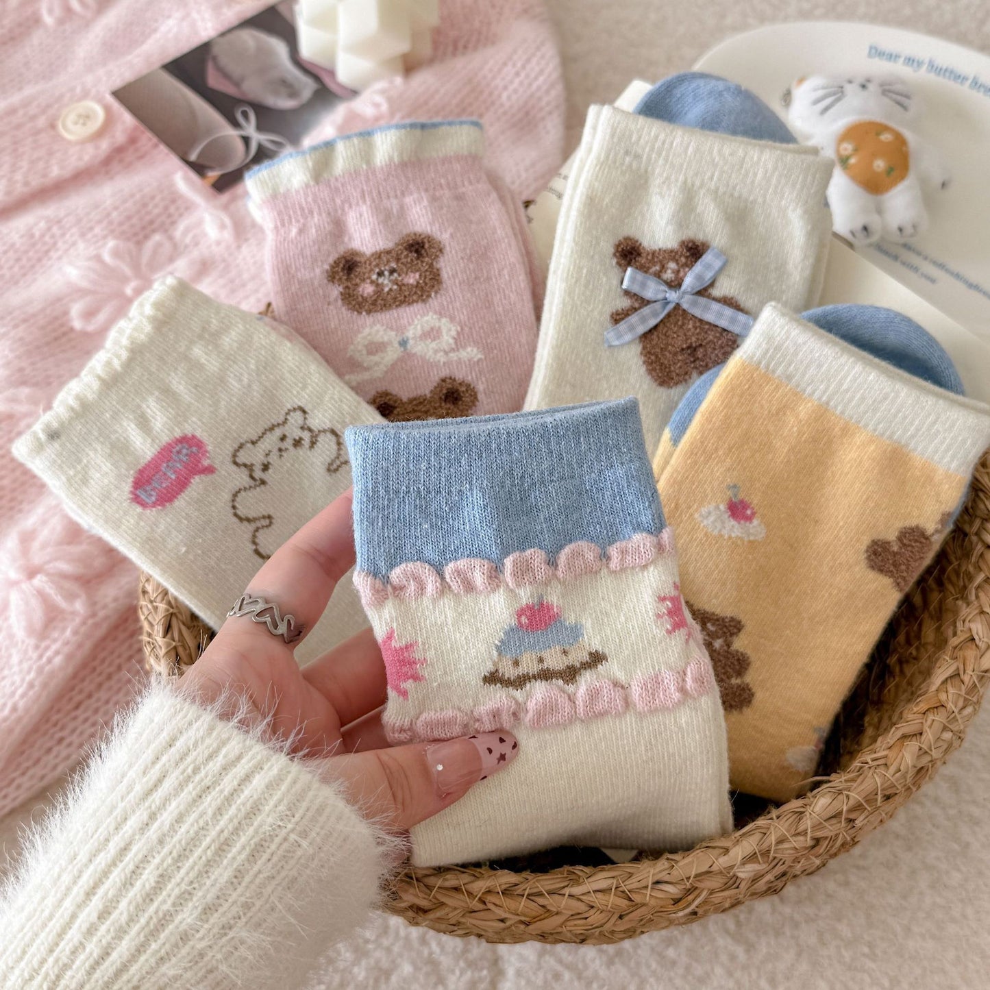 Fairy Tale Bear & Cloud Crew Socks