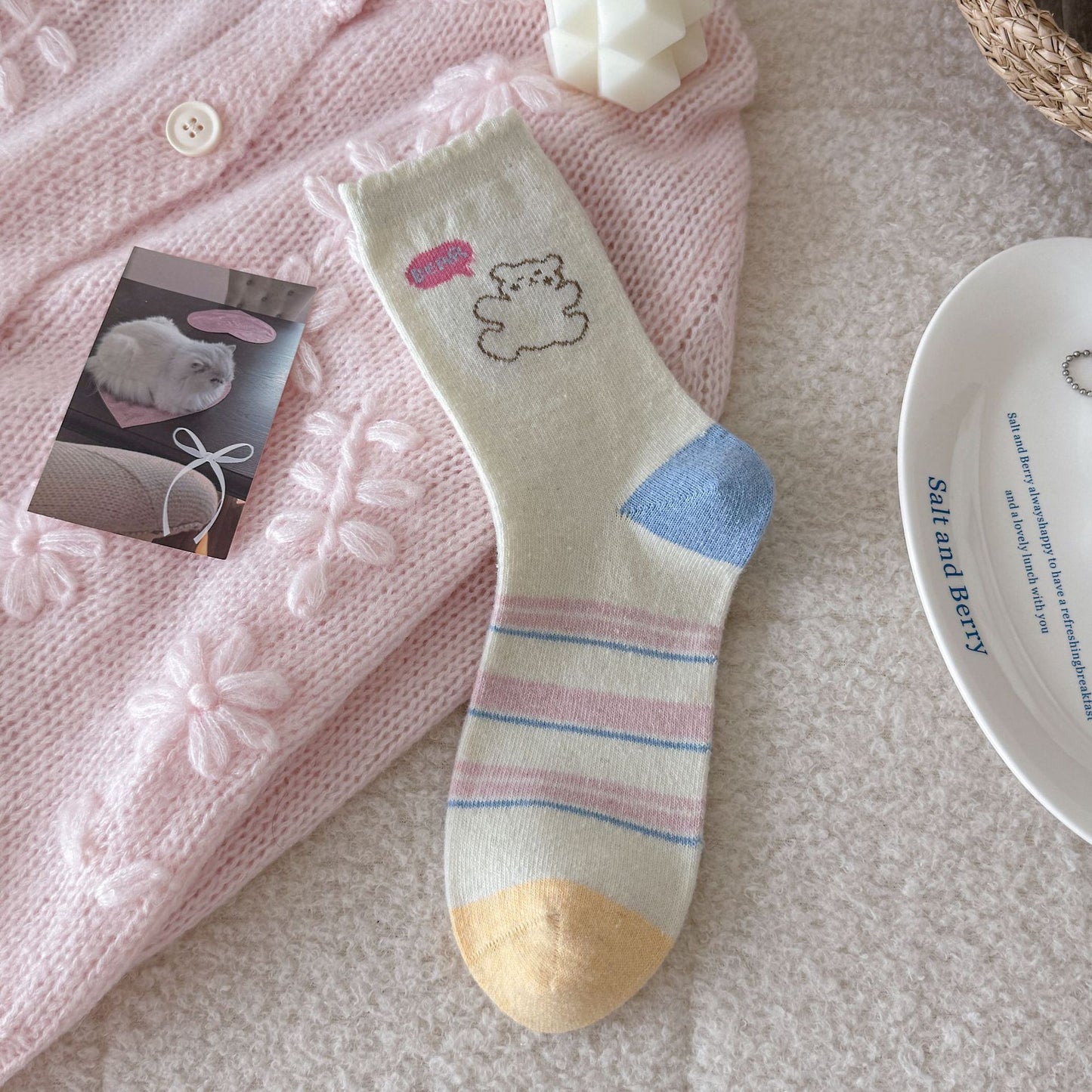 Fairy Tale Bear & Cloud Crew Socks