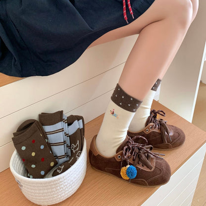 Dachshund & Bone Knit Crew Socks